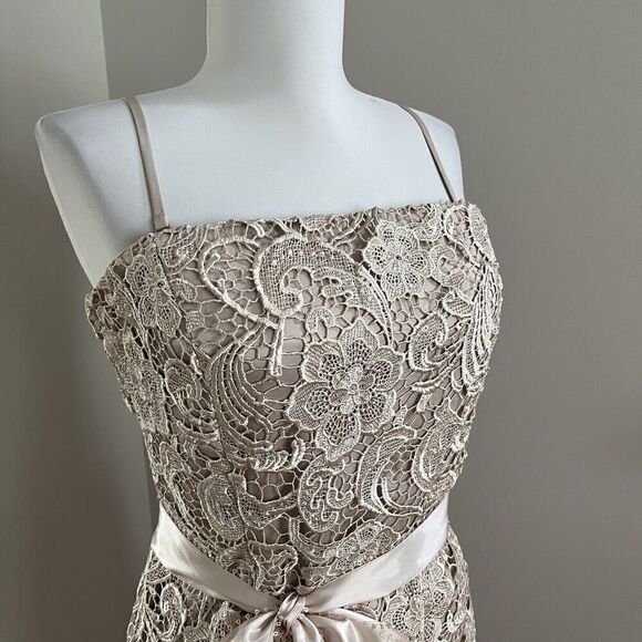 Cache vintage Dress 12 Lace Strapless Glam Party Cocktail Wedding Holiday - Picture 9 of 14